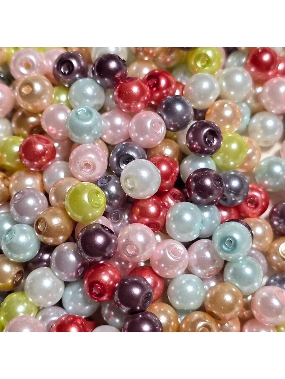 Bulk Lot Glass Pearl Beads 6mm Round in Mixed Colors USA Jewelry Supply 100 pcs